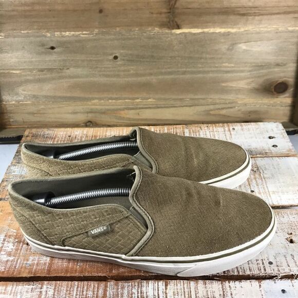 Vans Tan Suede Slip On Sneakers - Picture 2 of 8